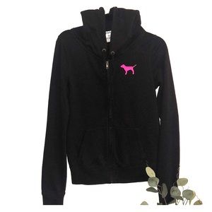 Medium lightly worn Love Pink zip up sweatshirt 🖤